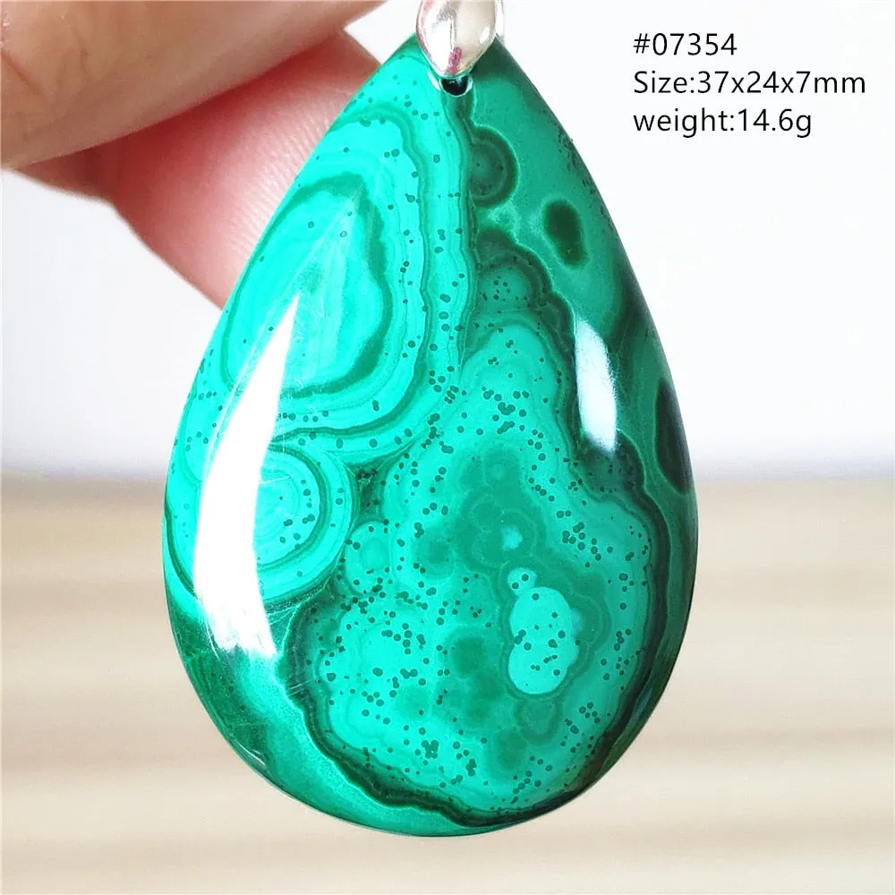 Natural Green Malachite Chrysocolla Bead Pendant Women Men Malachite Pendant Necklace Fashion Jewelry Gemstone AAAAAA