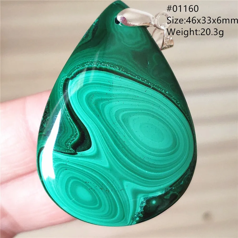 Natural Green Malachite Chrysocolla Bead Pendant Women Men Malachite Pendant Necklace Fashion Jewelry Gemstone AAAAAA
