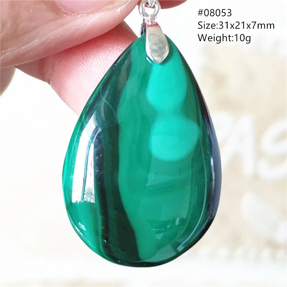 Natural Green Malachite Chrysocolla Bead Pendant Women Men Malachite Pendant Necklace Fashion Jewelry Gemstone AAAAAA