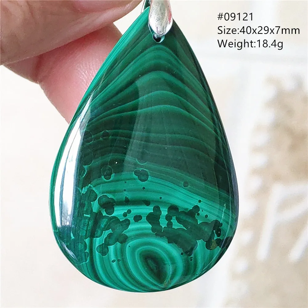 Natural Green Malachite Chrysocolla Bead Pendant Women Men Malachite Pendant Necklace Fashion Jewelry Gemstone AAAAAA
