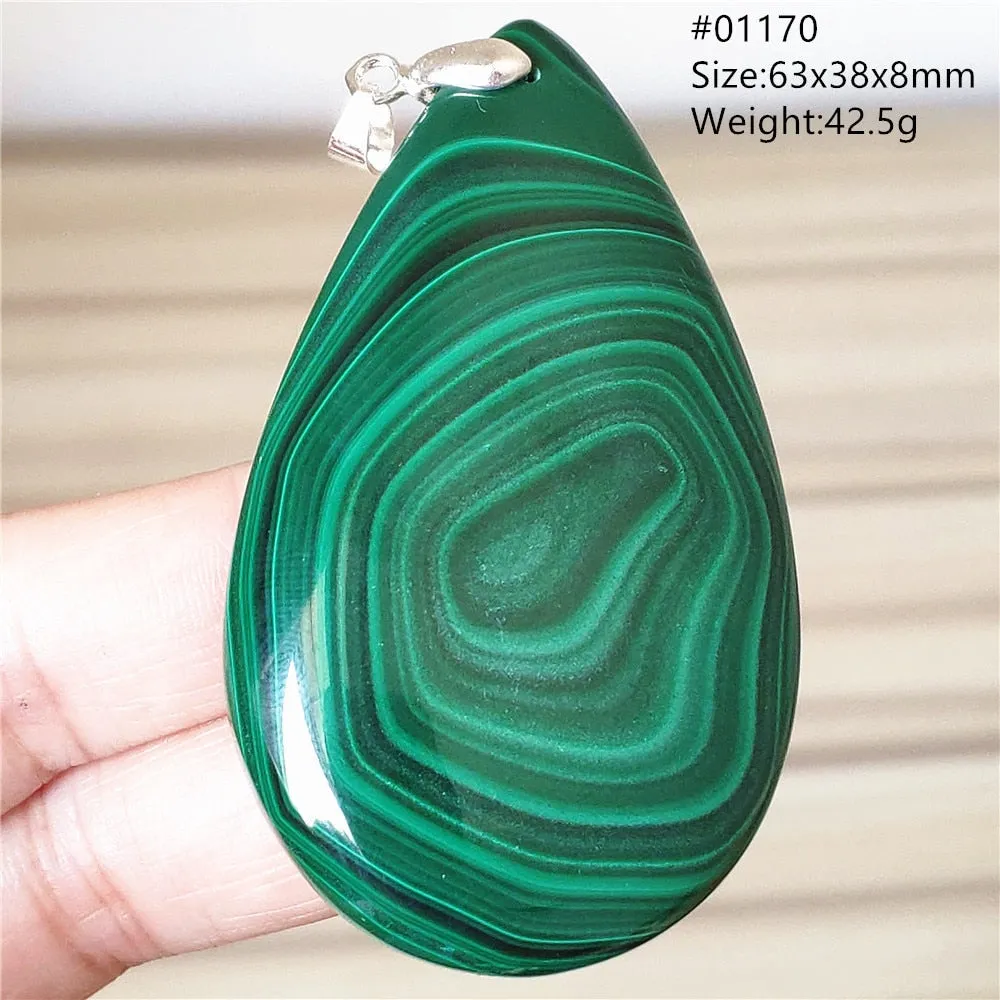 Natural Green Malachite Chrysocolla Bead Pendant Women Men Malachite Pendant Necklace Fashion Jewelry Gemstone AAAAAA