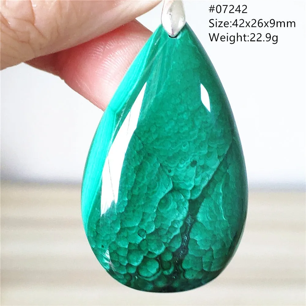 Natural Green Malachite Chrysocolla Bead Pendant Women Men Malachite Pendant Necklace Fashion Jewelry Gemstone AAAAAA