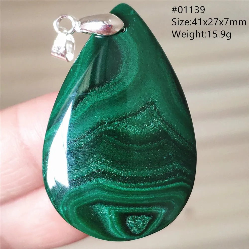 Natural Green Malachite Chrysocolla Bead Pendant Women Men Malachite Pendant Necklace Fashion Jewelry Gemstone AAAAAA