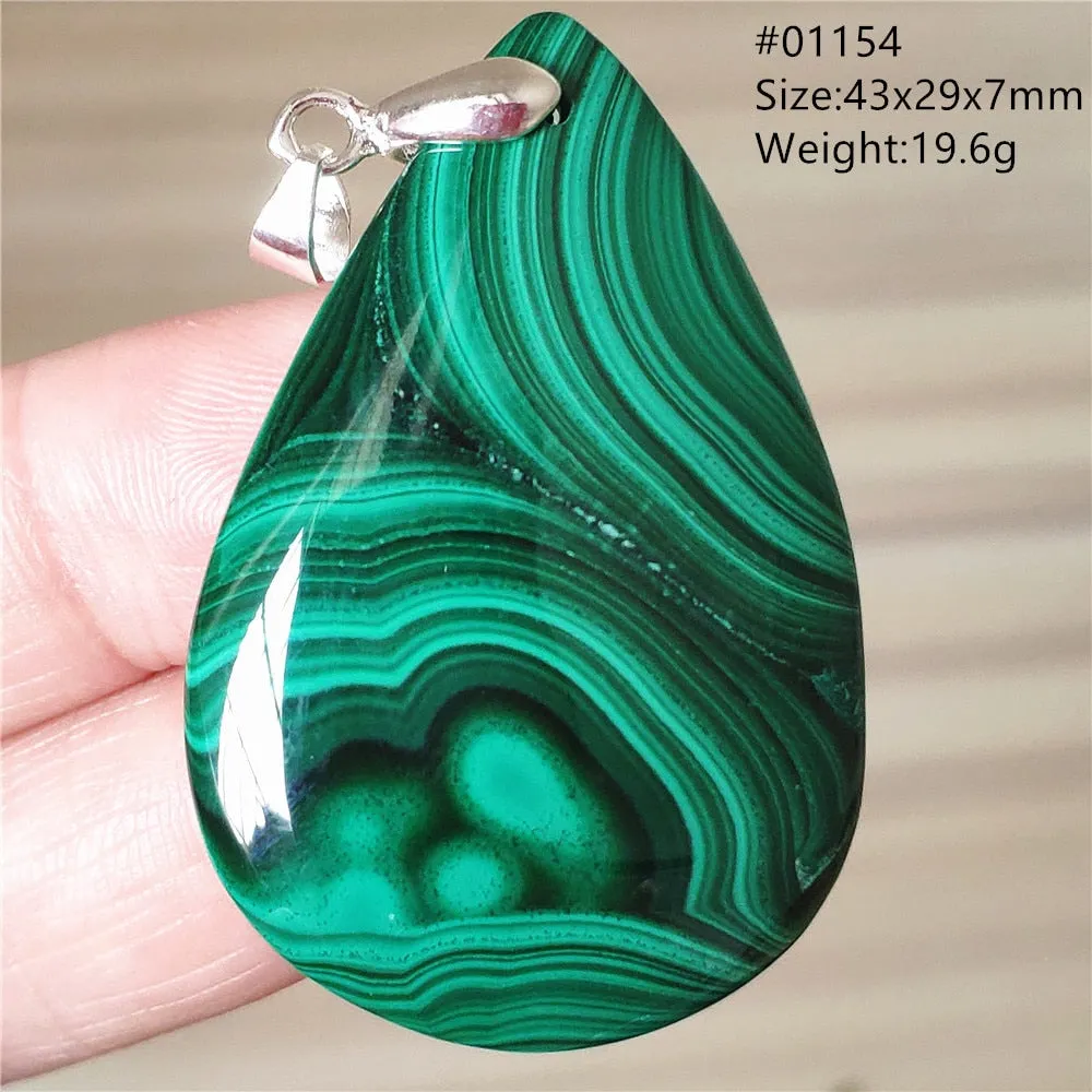 Natural Green Malachite Chrysocolla Bead Pendant Women Men Malachite Pendant Necklace Fashion Jewelry Gemstone AAAAAA