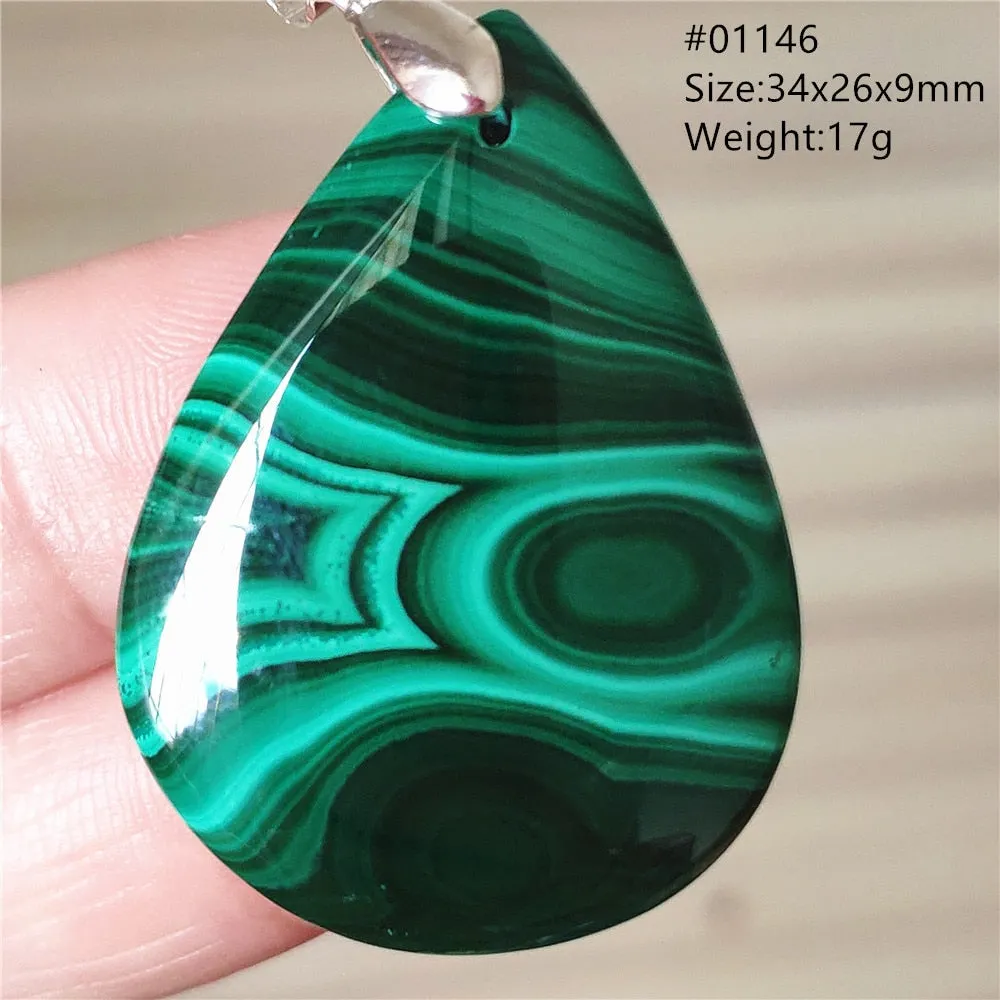 Natural Green Malachite Chrysocolla Bead Pendant Women Men Malachite Pendant Necklace Fashion Jewelry Gemstone AAAAAA