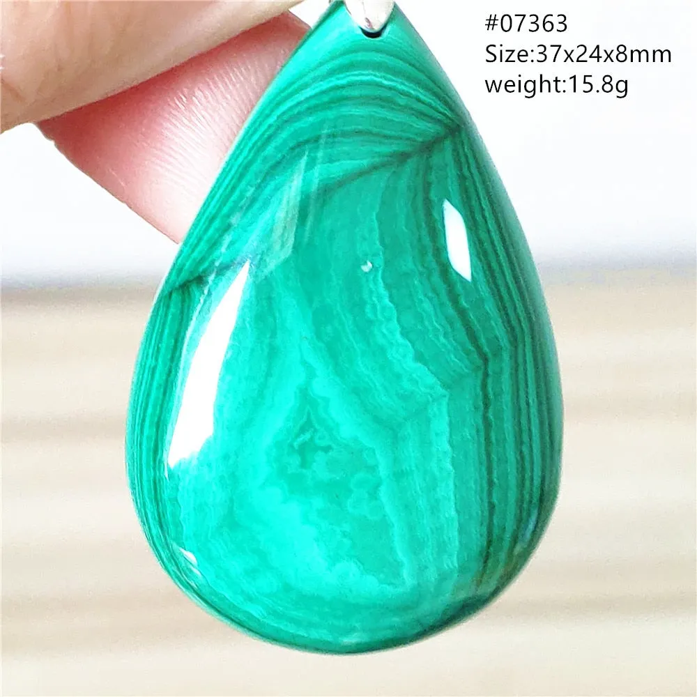 Natural Green Malachite Chrysocolla Bead Pendant Women Men Malachite Pendant Necklace Fashion Jewelry Gemstone AAAAAA