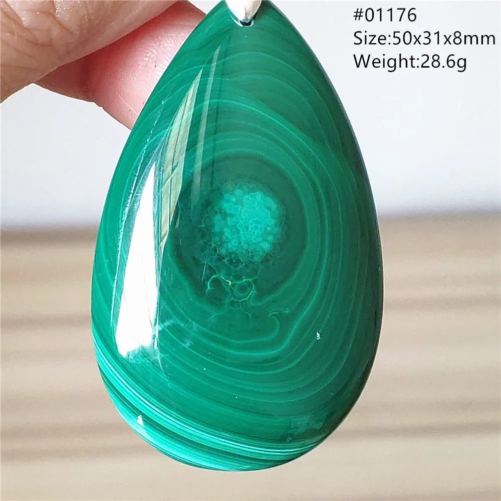 Natural Green Malachite Chrysocolla Bead Pendant Women Men Malachite Pendant Necklace Fashion Jewelry Gemstone AAAAAA
