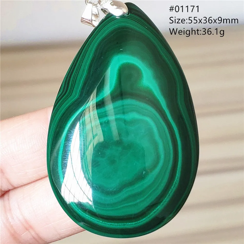 Natural Green Malachite Chrysocolla Bead Pendant Women Men Malachite Pendant Necklace Fashion Jewelry Gemstone AAAAAA