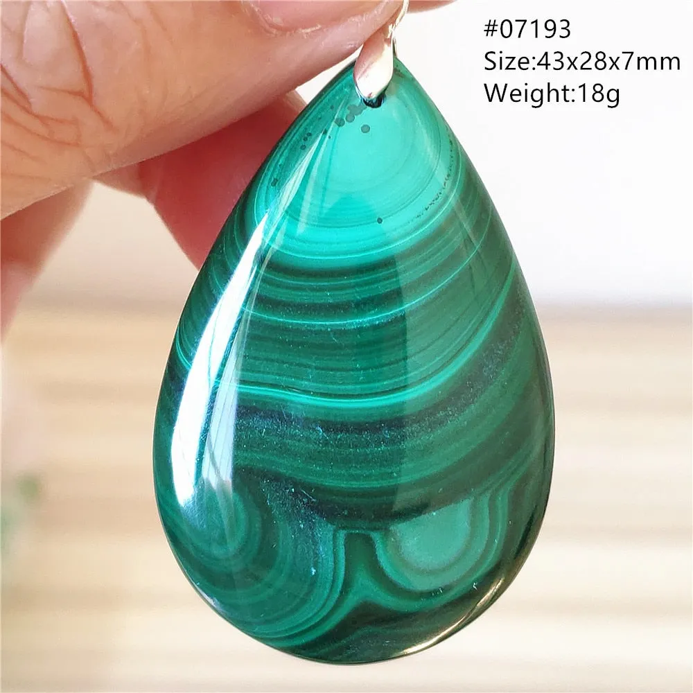 Natural Green Malachite Chrysocolla Bead Pendant Women Men Malachite Pendant Necklace Fashion Jewelry Gemstone AAAAAA