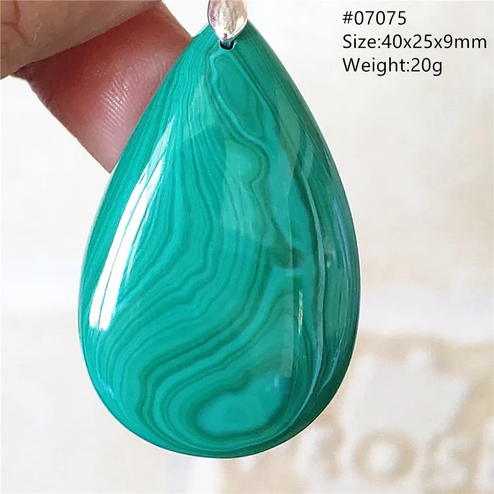 Natural Green Malachite Chrysocolla Bead Pendant Women Men Malachite Pendant Necklace Fashion Jewelry Gemstone AAAAAA