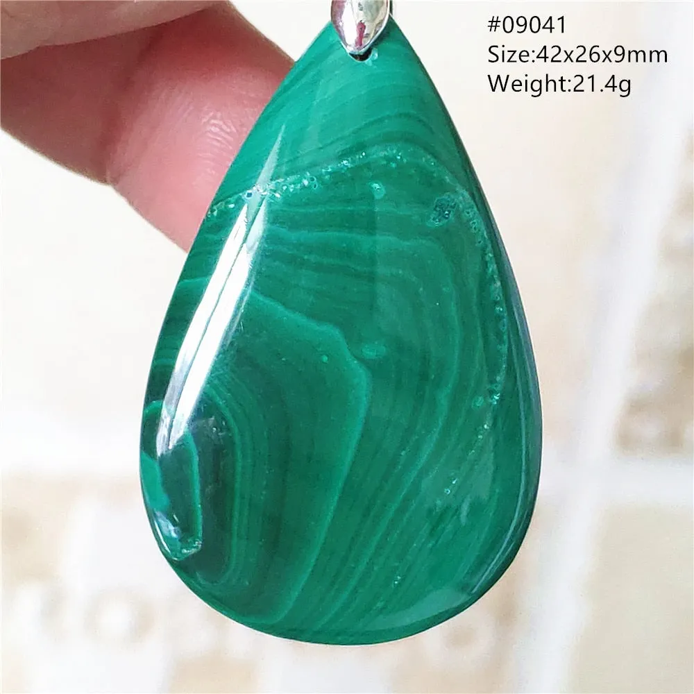 Natural Green Malachite Chrysocolla Bead Pendant Women Men Malachite Pendant Necklace Fashion Jewelry Gemstone AAAAAA