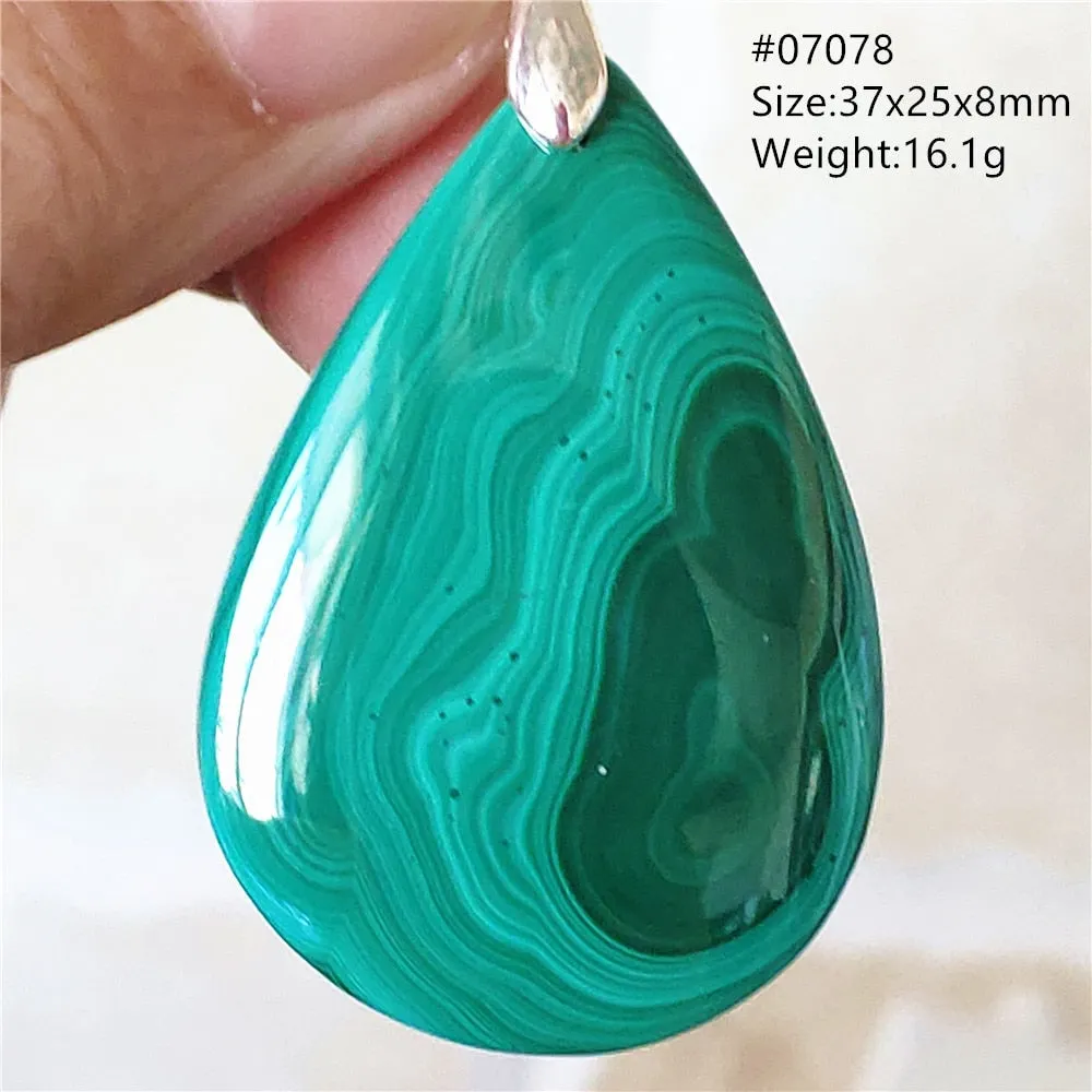 Natural Green Malachite Chrysocolla Bead Pendant Women Men Malachite Pendant Necklace Fashion Jewelry Gemstone AAAAAA