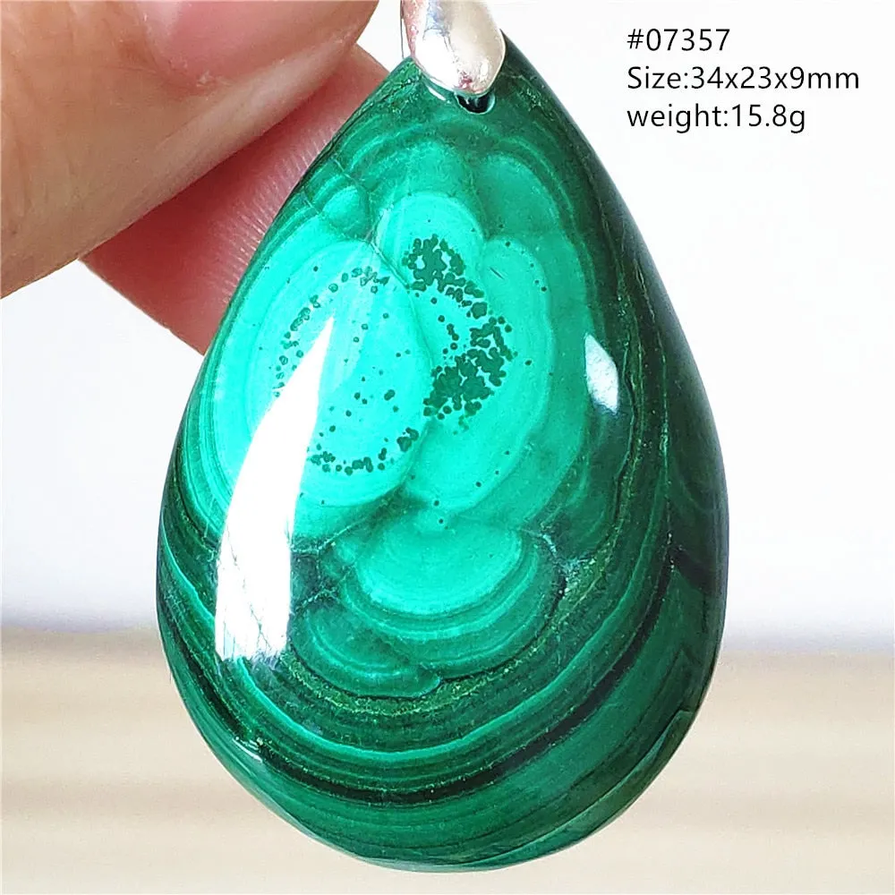 Natural Green Malachite Chrysocolla Bead Pendant Women Men Malachite Pendant Necklace Fashion Jewelry Gemstone AAAAAA
