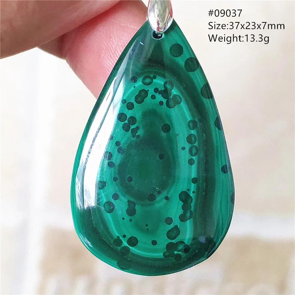 Natural Green Malachite Chrysocolla Bead Pendant Women Men Malachite Pendant Necklace Fashion Jewelry Gemstone AAAAAA