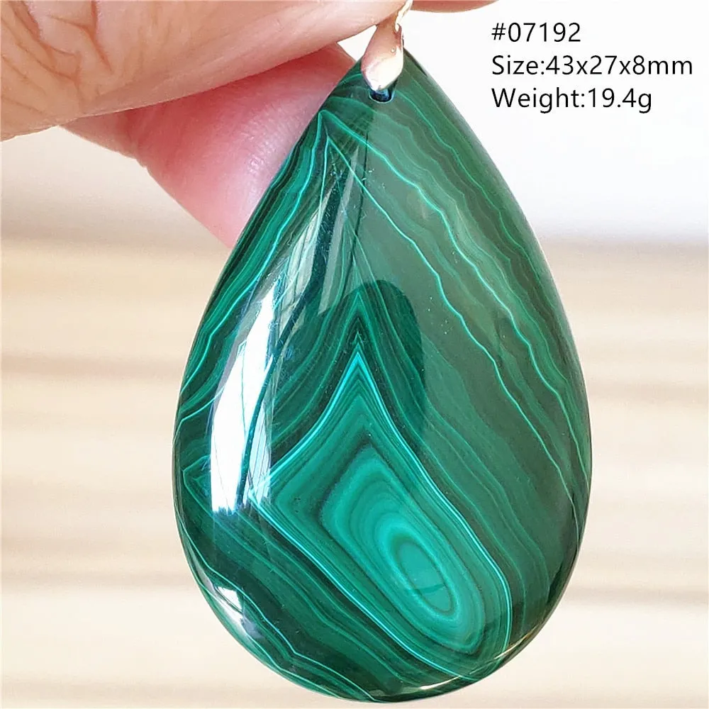 Natural Green Malachite Chrysocolla Bead Pendant Women Men Malachite Pendant Necklace Fashion Jewelry Gemstone AAAAAA