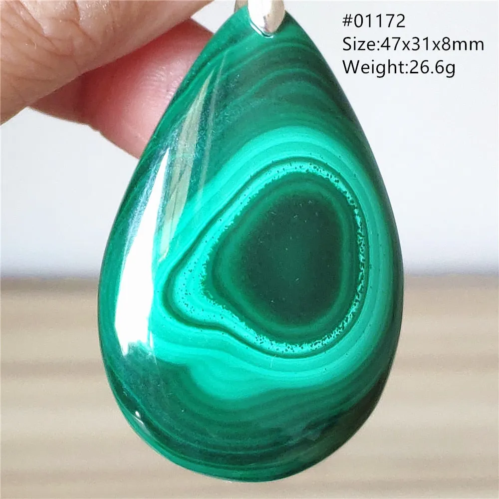 Natural Green Malachite Chrysocolla Bead Pendant Women Men Malachite Pendant Necklace Fashion Jewelry Gemstone AAAAAA