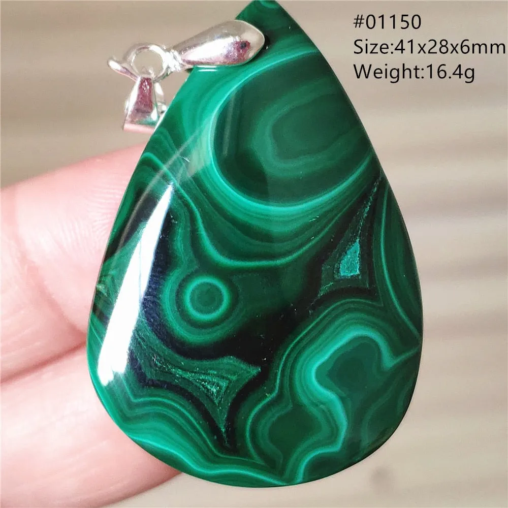 Natural Green Malachite Chrysocolla Bead Pendant Women Men Malachite Pendant Necklace Fashion Jewelry Gemstone AAAAAA