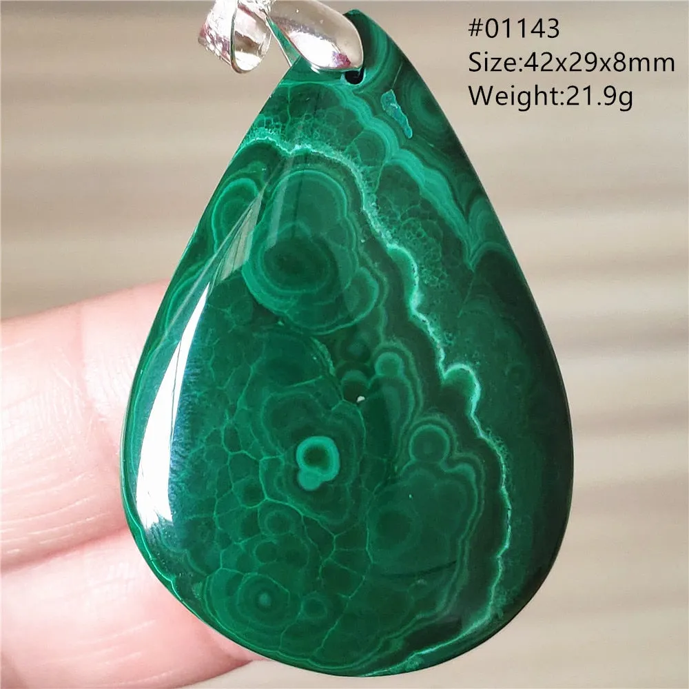 Natural Green Malachite Chrysocolla Bead Pendant Women Men Malachite Pendant Necklace Fashion Jewelry Gemstone AAAAAA