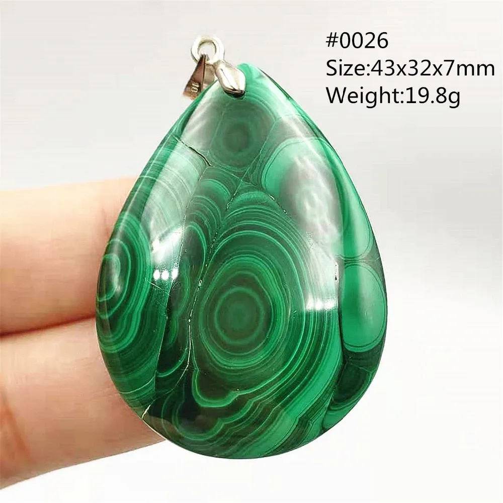 Natural Green Malachite Chrysocolla Bead Pendant Women Men Malachite Pendant Necklace Fashion Jewelry Gemstone AAAAAA