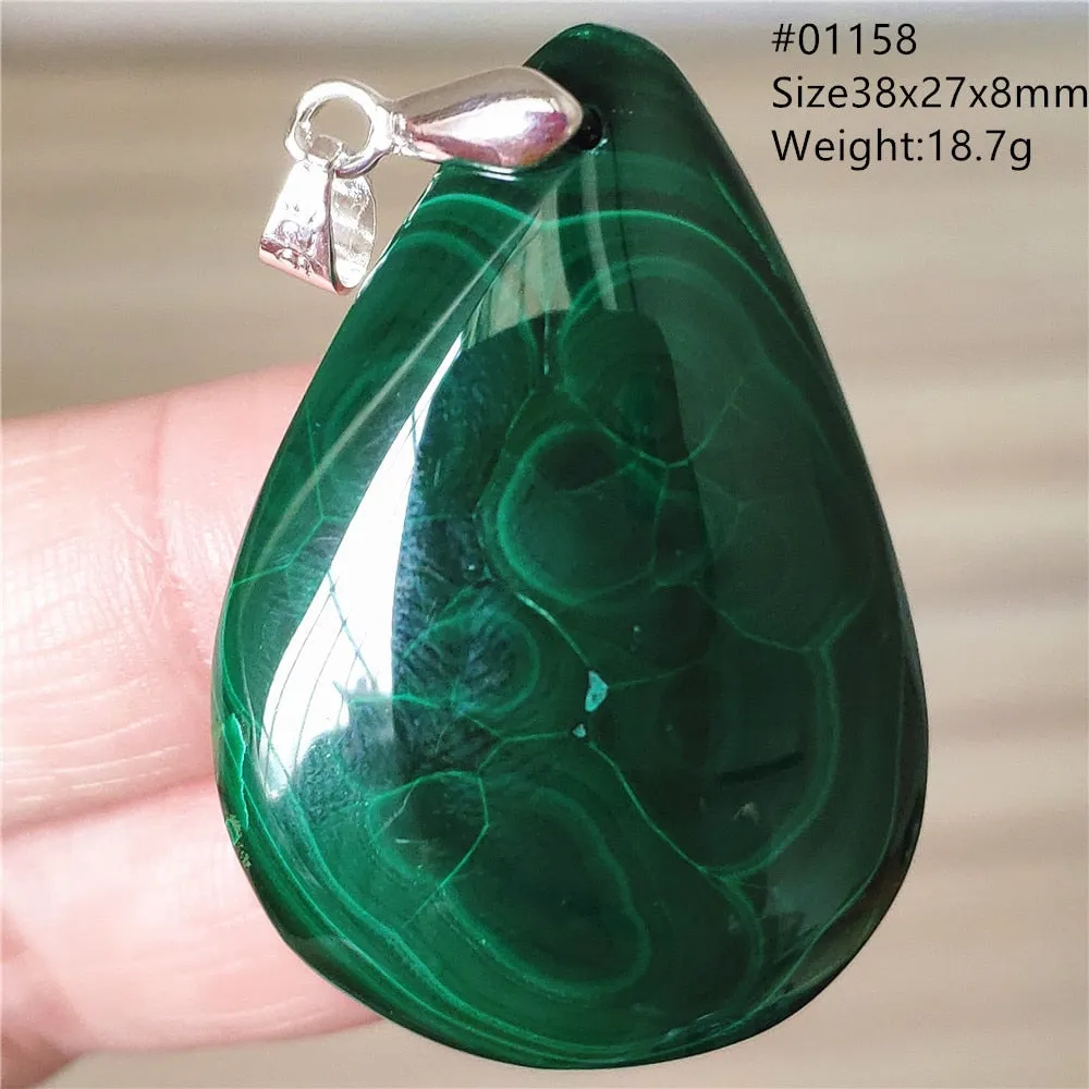 Natural Green Malachite Chrysocolla Bead Pendant Women Men Malachite Pendant Necklace Fashion Jewelry Gemstone AAAAAA