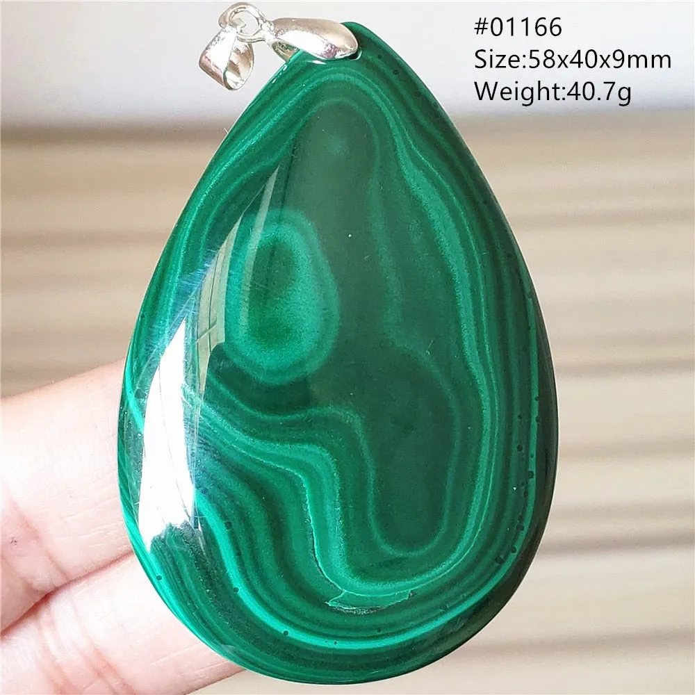 Natural Green Malachite Chrysocolla Bead Pendant Women Men Malachite Pendant Necklace Fashion Jewelry Gemstone AAAAAA