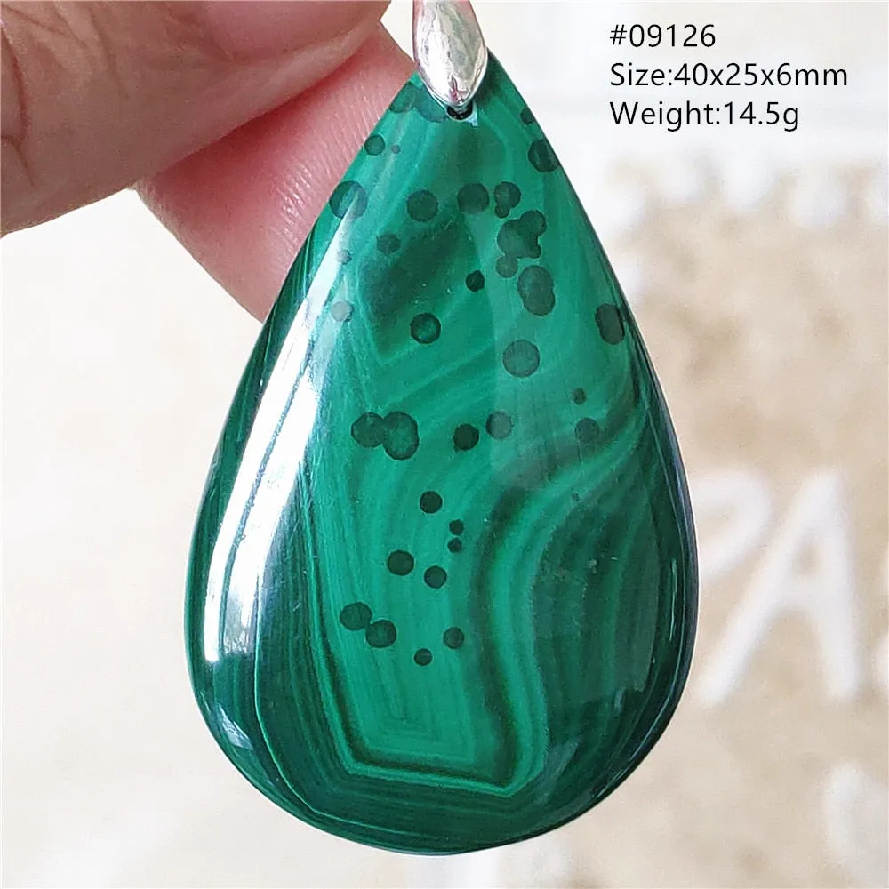 Natural Green Malachite Chrysocolla Bead Pendant Women Men Malachite Pendant Necklace Fashion Jewelry Gemstone AAAAAA