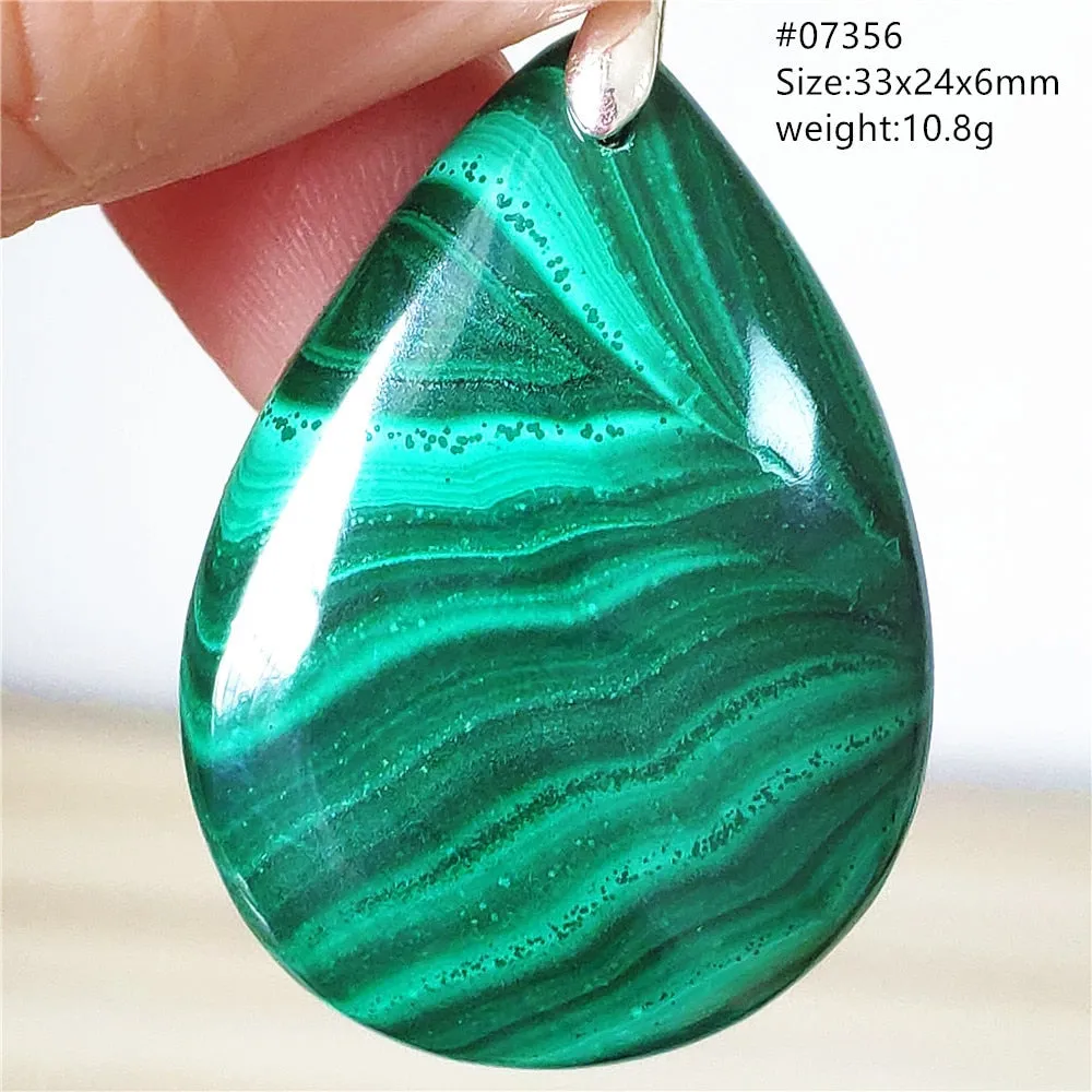 Natural Green Malachite Chrysocolla Bead Pendant Women Men Malachite Pendant Necklace Fashion Jewelry Gemstone AAAAAA