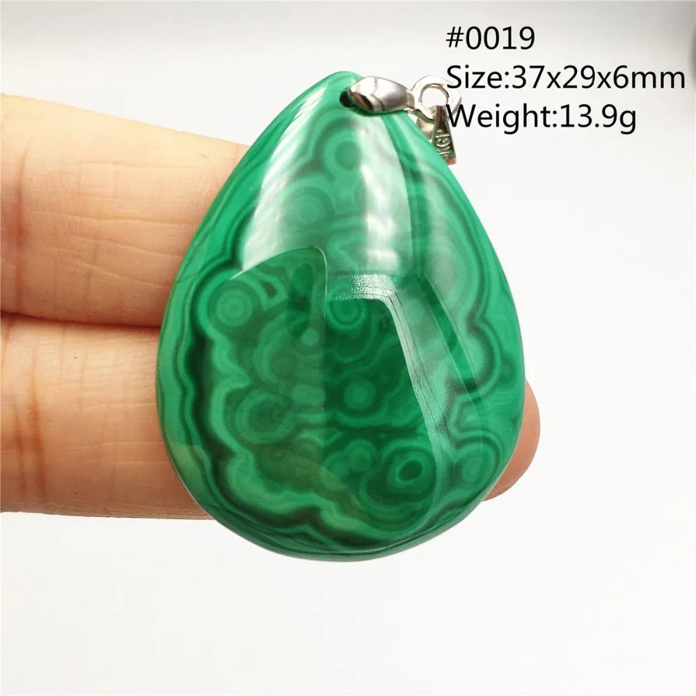 Natural Green Malachite Chrysocolla Bead Pendant Women Men Malachite Pendant Necklace Fashion Jewelry Gemstone AAAAAA