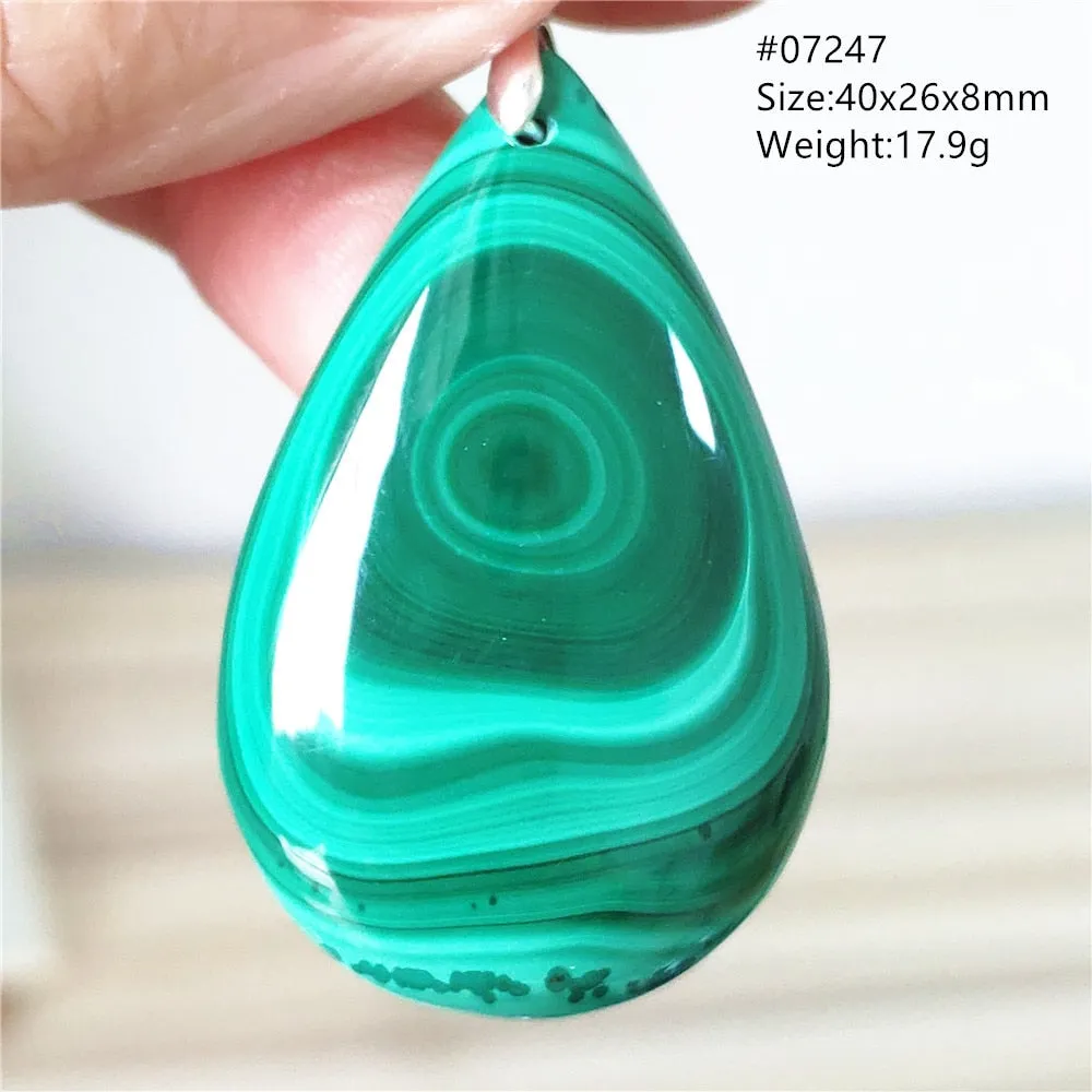 Natural Green Malachite Chrysocolla Bead Pendant Women Men Malachite Pendant Necklace Fashion Jewelry Gemstone AAAAAA