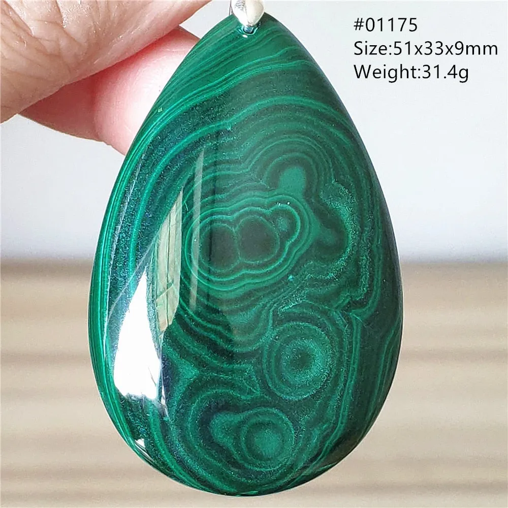 Natural Green Malachite Chrysocolla Bead Pendant Women Men Malachite Pendant Necklace Fashion Jewelry Gemstone AAAAAA