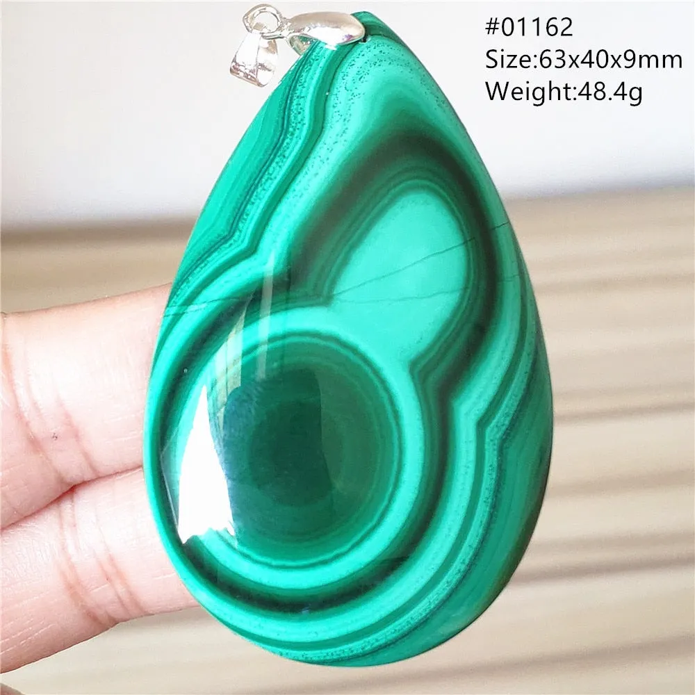 Natural Green Malachite Chrysocolla Bead Pendant Women Men Malachite Pendant Necklace Fashion Jewelry Gemstone AAAAAA