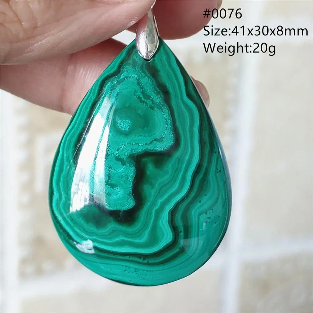 Natural Green Malachite Chrysocolla Bead Pendant Women Men Malachite Pendant Necklace Fashion Jewelry Gemstone AAAAAA