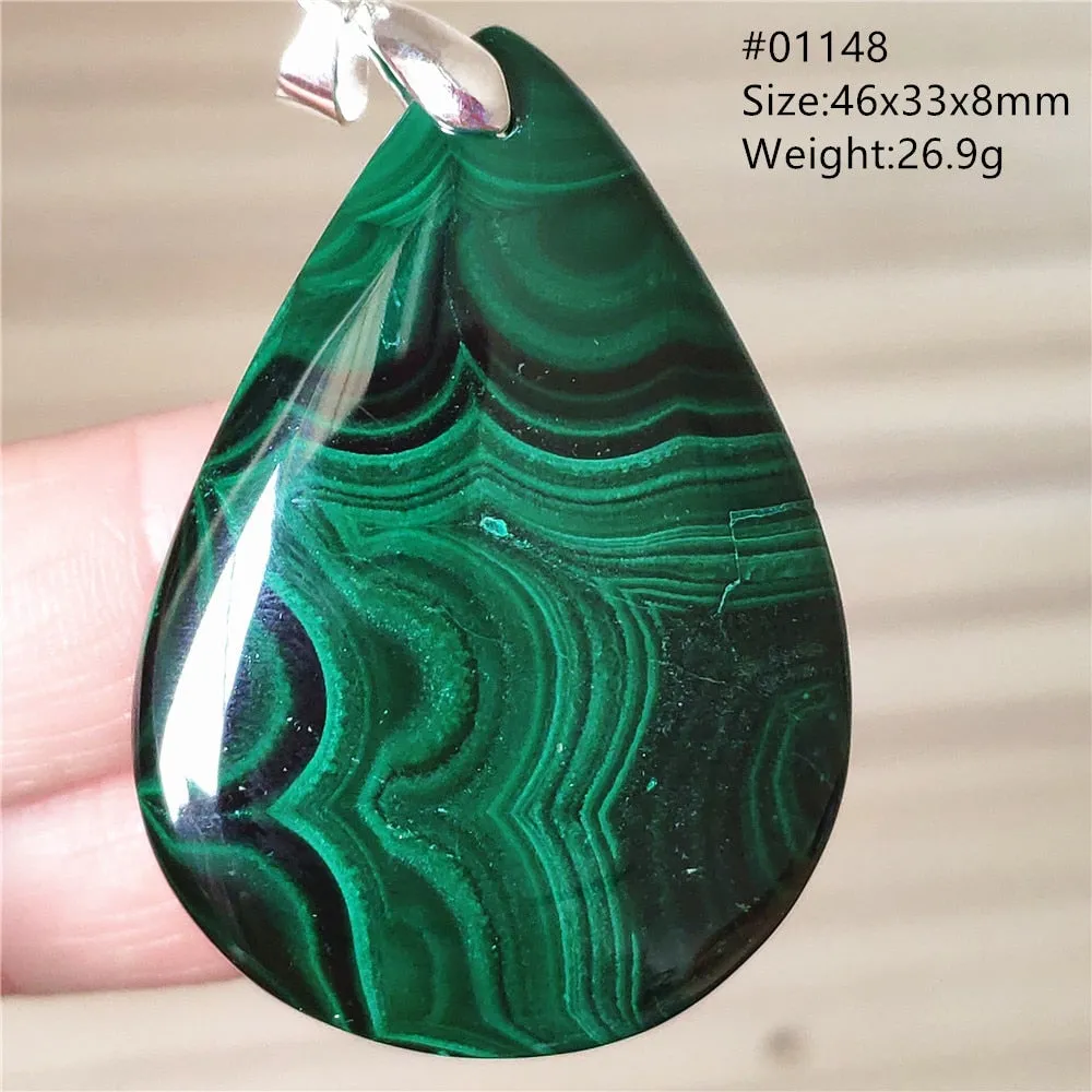 Natural Green Malachite Chrysocolla Bead Pendant Women Men Malachite Pendant Necklace Fashion Jewelry Gemstone AAAAAA