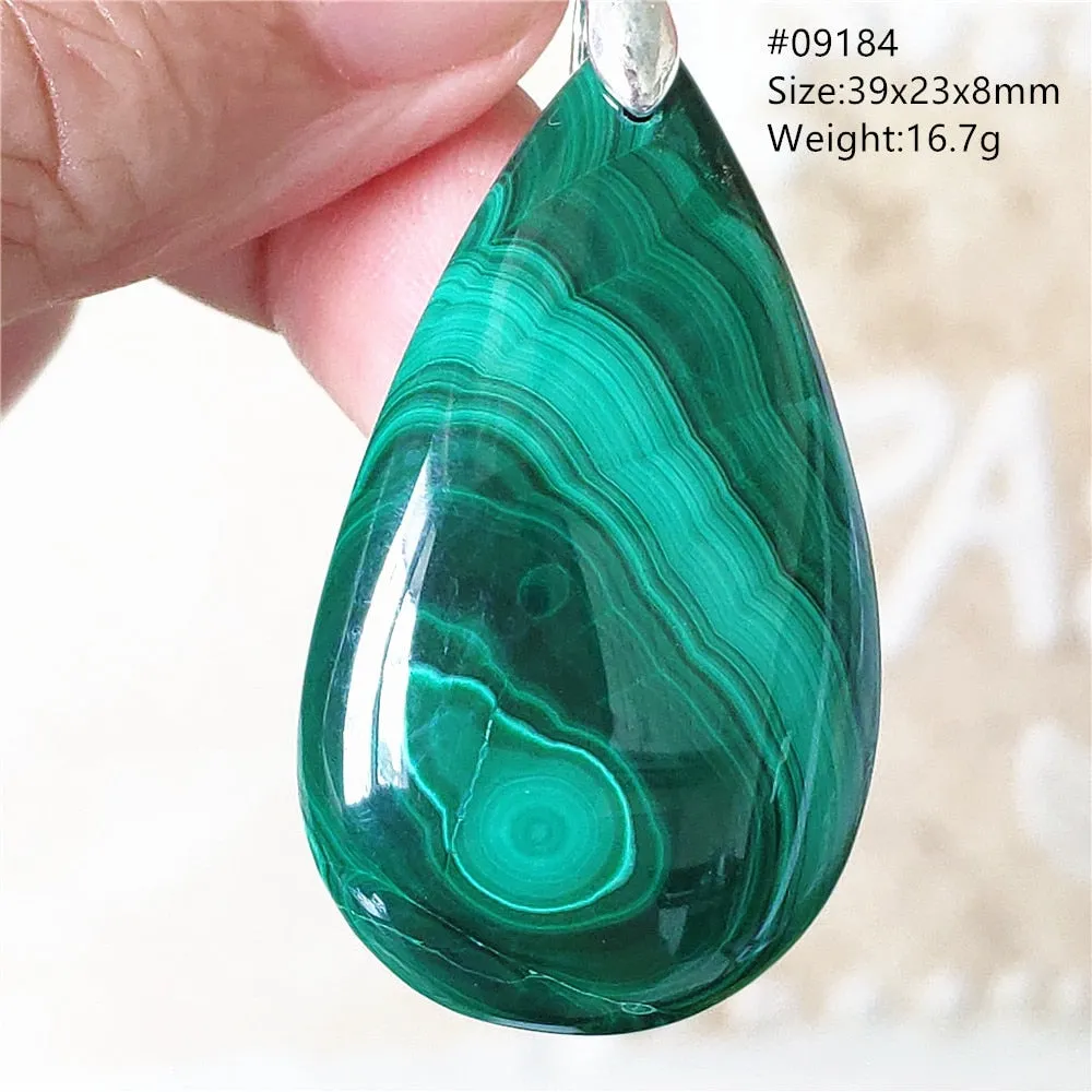 Natural Green Malachite Chrysocolla Bead Pendant Women Men Malachite Pendant Necklace Fashion Jewelry Gemstone AAAAAA