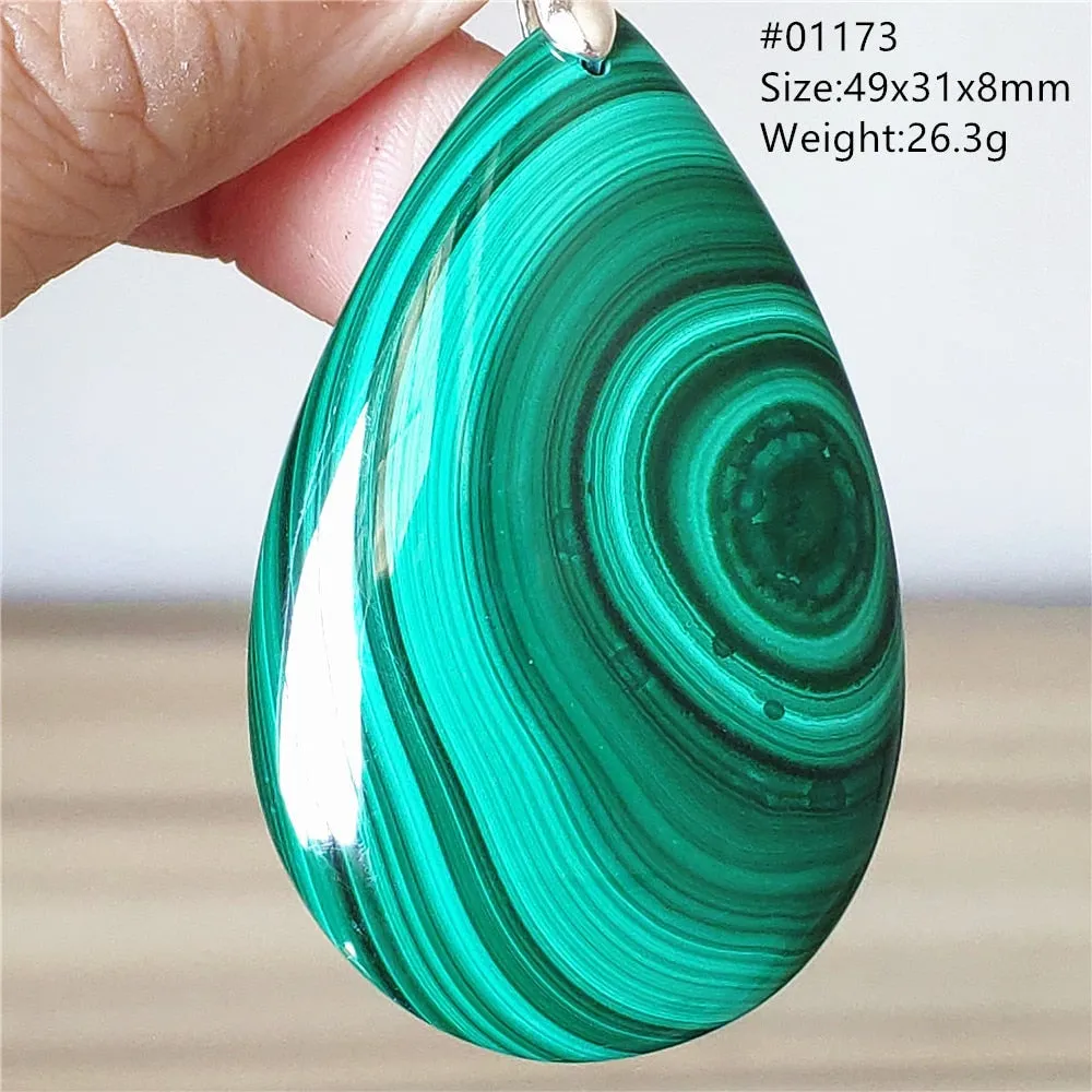 Natural Green Malachite Chrysocolla Bead Pendant Women Men Malachite Pendant Necklace Fashion Jewelry Gemstone AAAAAA