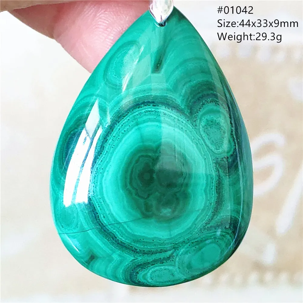 Natural Green Malachite Chrysocolla Bead Pendant Women Men Malachite Pendant Necklace Fashion Jewelry Gemstone AAAAAA