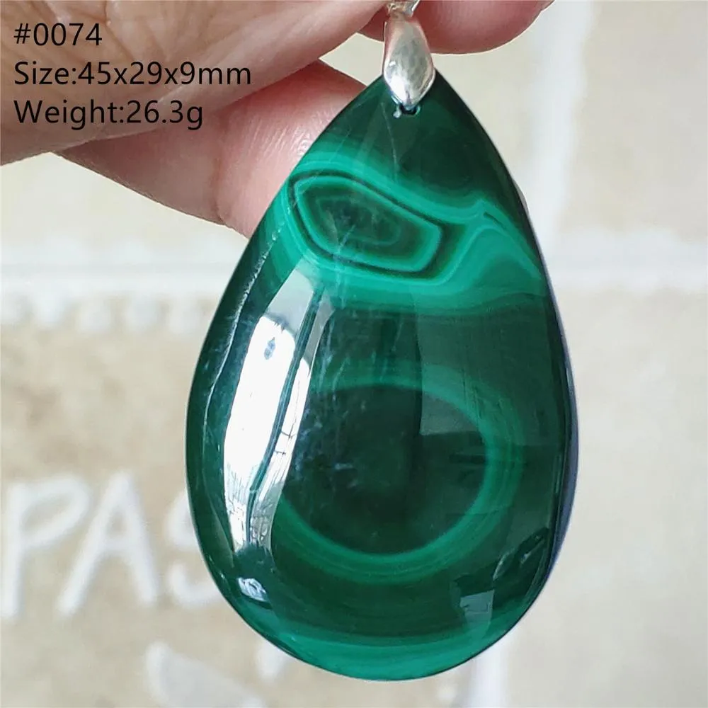 Natural Green Malachite Chrysocolla Bead Pendant Women Men Malachite Pendant Necklace Fashion Jewelry Gemstone AAAAAA