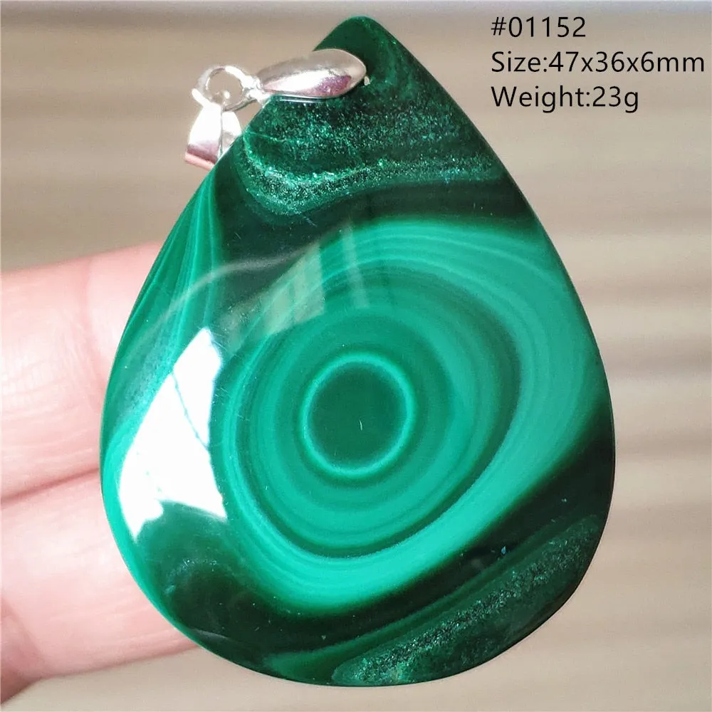 Natural Green Malachite Chrysocolla Bead Pendant Women Men Malachite Pendant Necklace Fashion Jewelry Gemstone AAAAAA