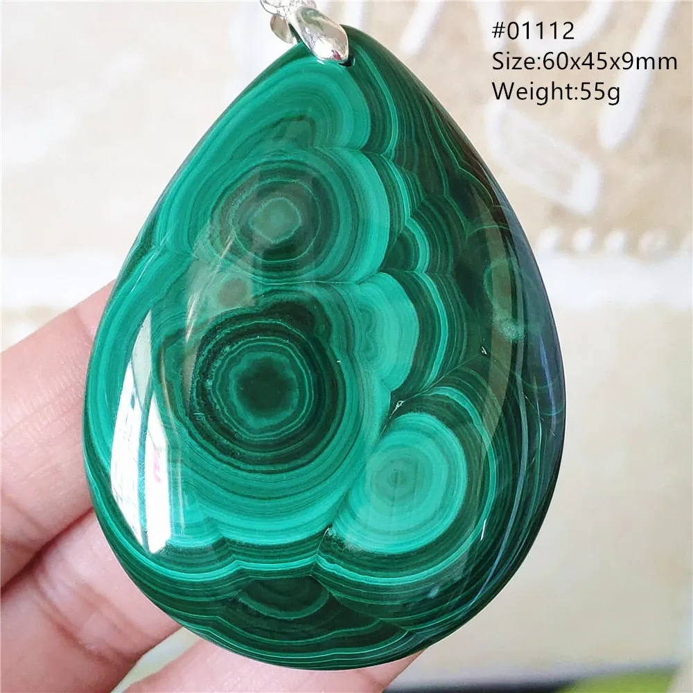 Natural Green Malachite Chrysocolla Bead Pendant Women Men Malachite Pendant Necklace Fashion Jewelry Gemstone AAAAAA