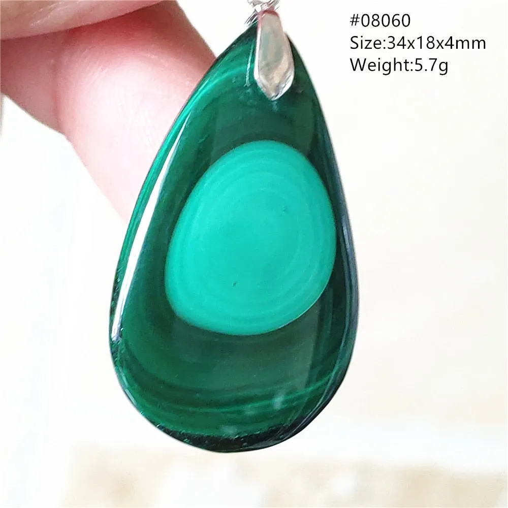 Natural Green Malachite Chrysocolla Bead Pendant Women Men Malachite Pendant Necklace Fashion Jewelry Gemstone AAAAAA