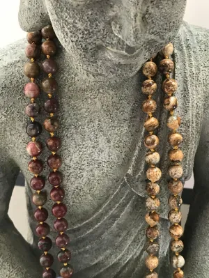 Natural Picture Jasper, picaso jasper 6mm,8mm 108 Mala Beads, Spiritual, Meditation Beads, Reiki, Japa Mala, Buddhist Prayer Beads, Yoga Bracelet, healing beads LKMALA-RRGU-2896
