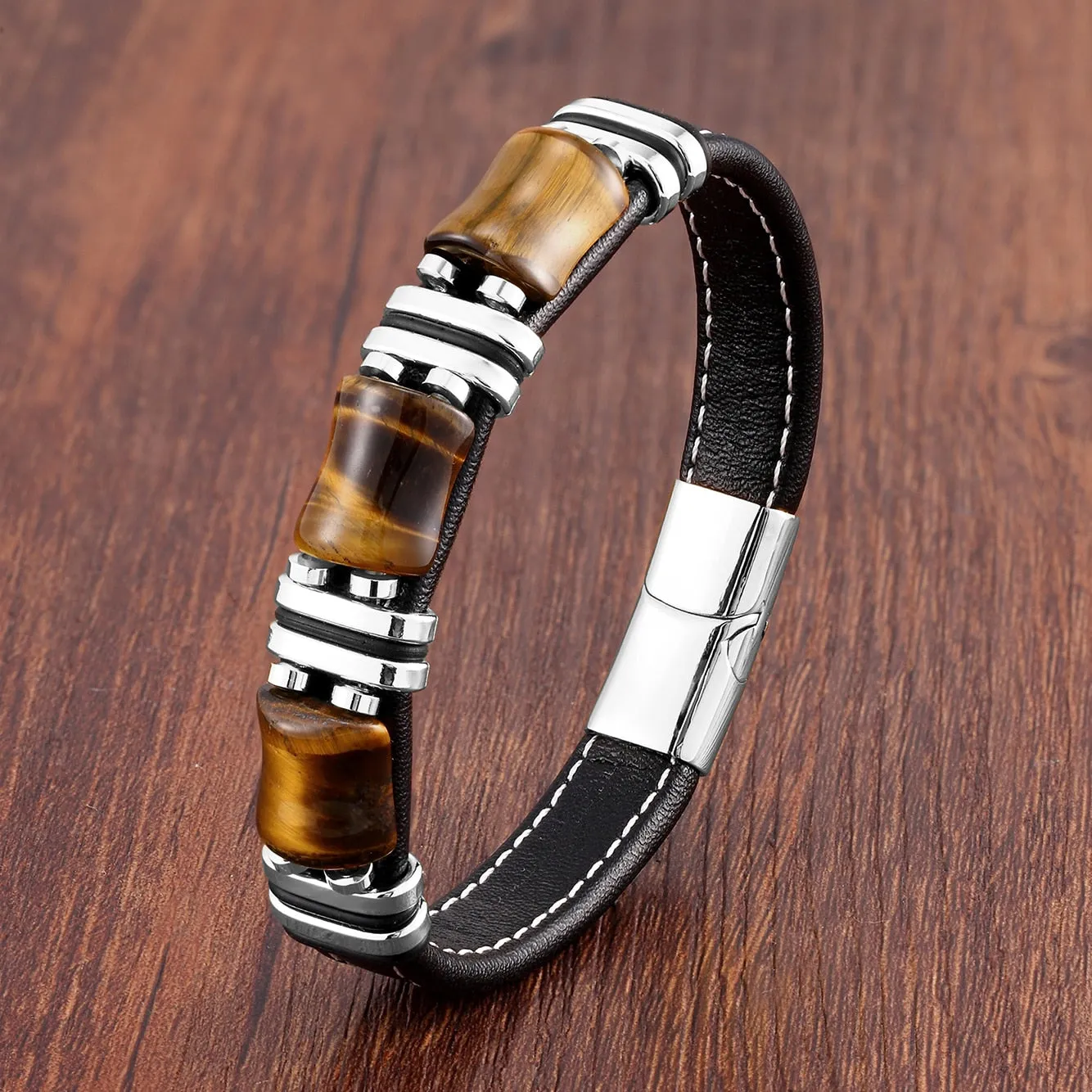 Natural Stone, Tiger Eye Men Bracelet