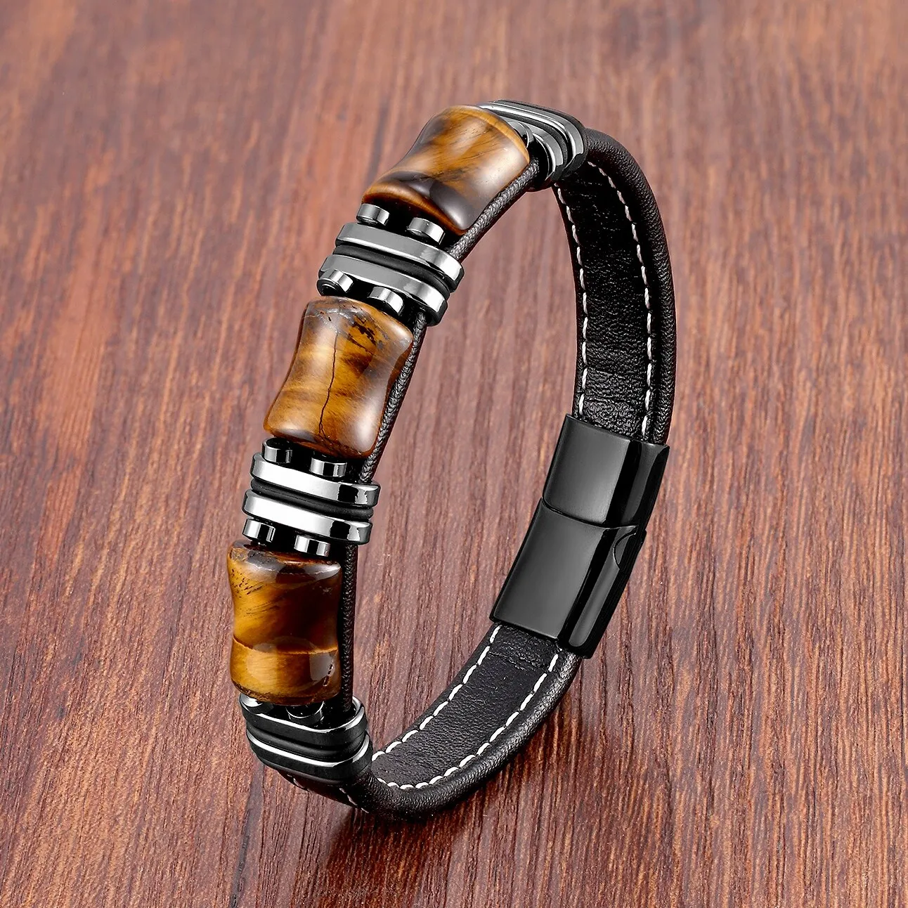 Natural Stone, Tiger Eye Men Bracelet