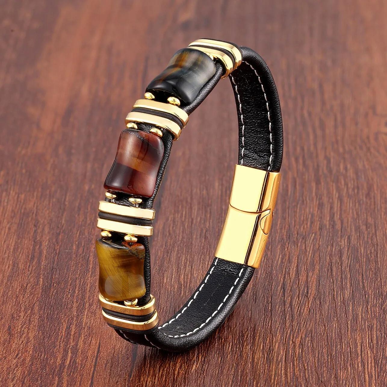 Natural Stone, Tiger Eye Men Bracelet