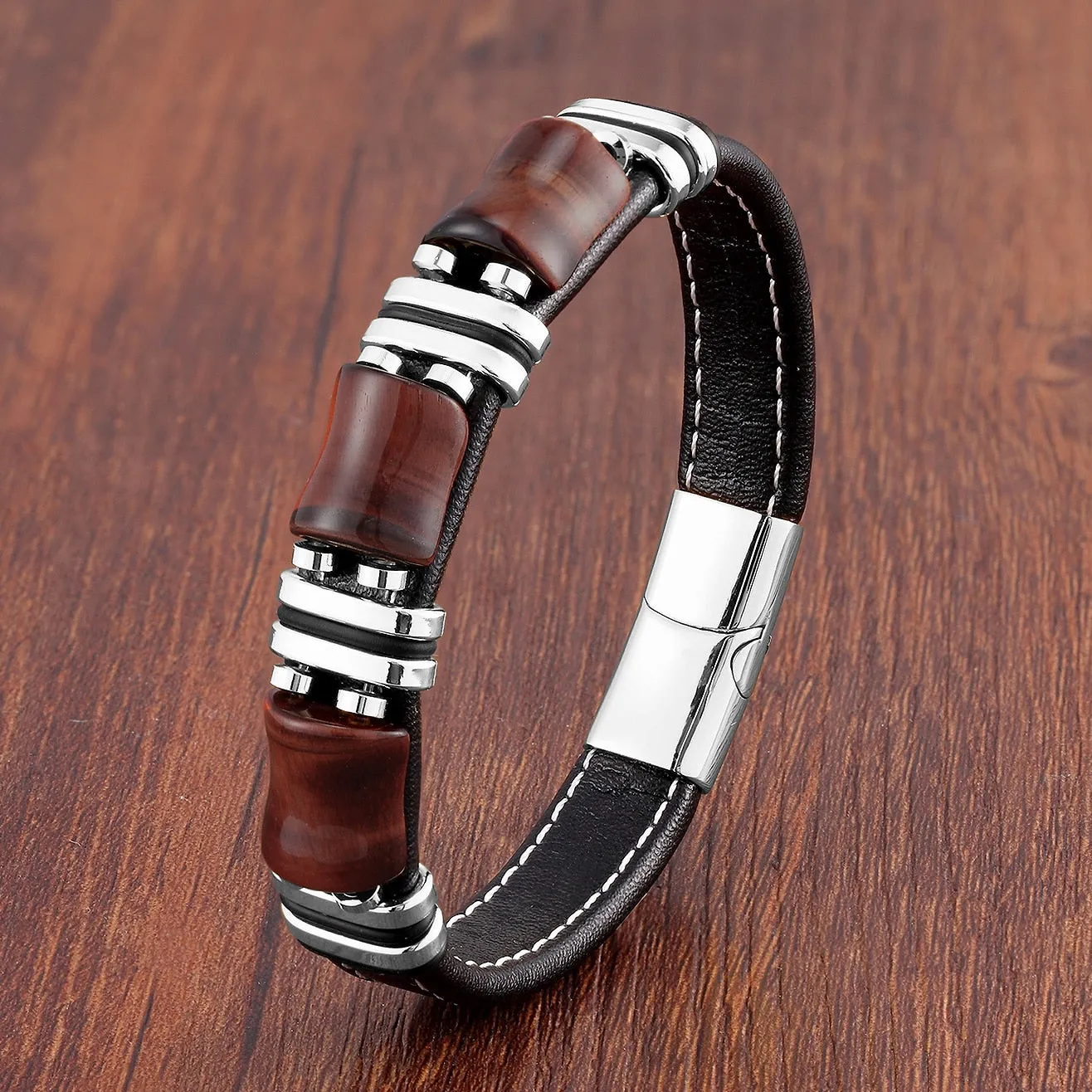 Natural Stone, Tiger Eye Men Bracelet