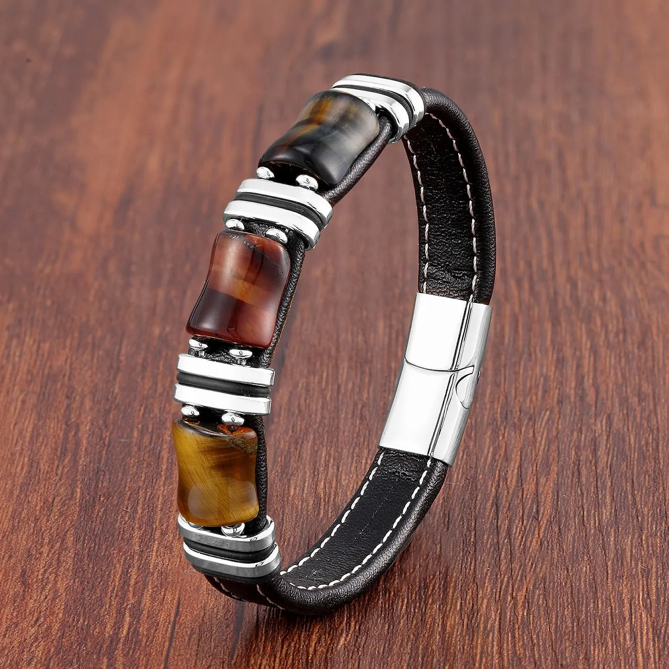 Natural Stone, Tiger Eye Men Bracelet