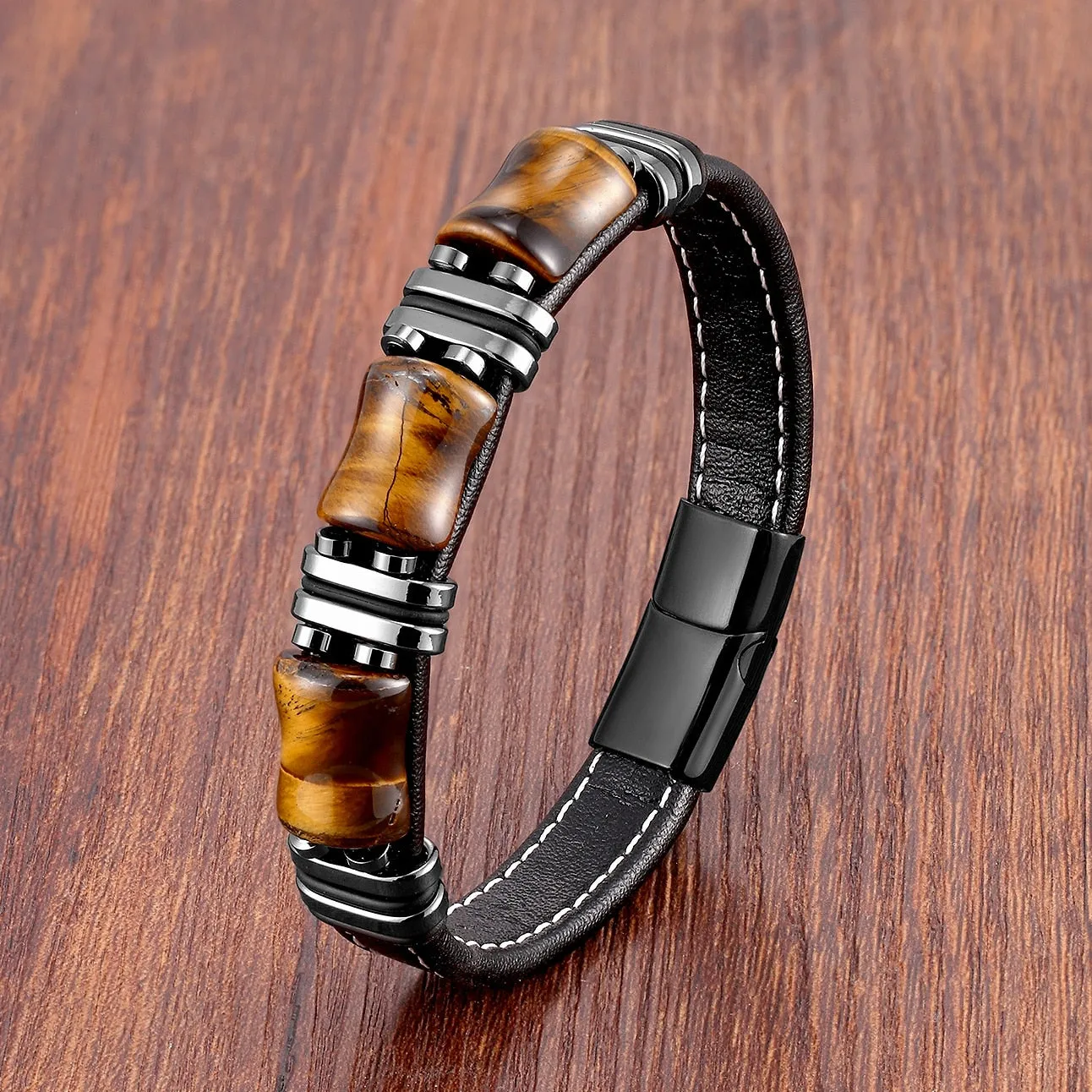 Natural Stone, Tiger Eye Men Bracelet