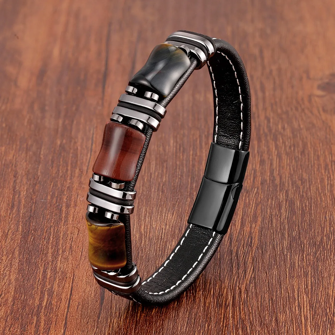 Natural Stone, Tiger Eye Men Bracelet