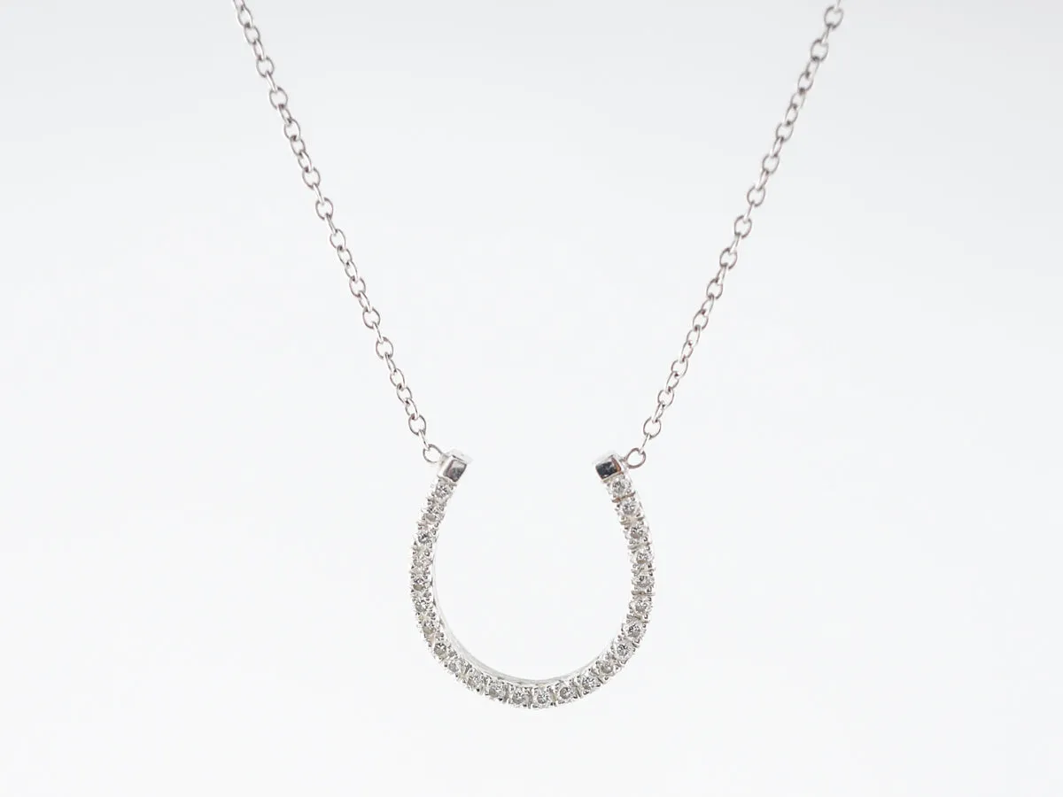 Necklace Modern .36 Round Brilliant Cut Diamonds in 14k White Gold