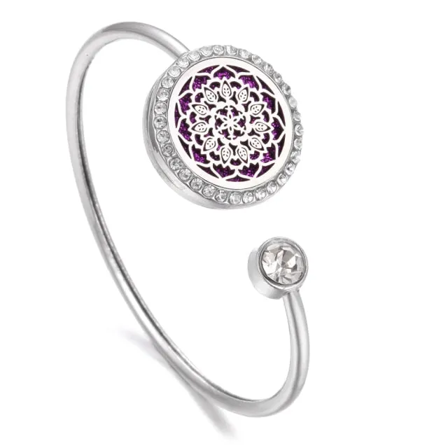 New Aromatherapy Bracelet Stainless Steel Aroma Diffuser Lockets Perfume Essential Oil Diffuser Bracelet Tree of Life Bracelets